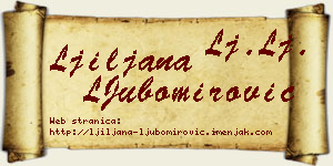 Ljiljana LJubomirović vizit kartica